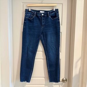 Vervet Emerson Mid Rise Raw Hem Crop Skinny Jeans Size 31